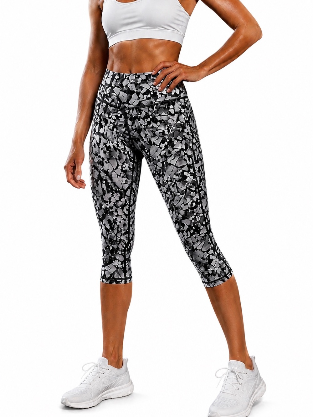 Victoria's Secret VSX Knockout Performance Crop Leggings Broken Glass - Size S